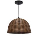 Ver imagem 1 de Lustre Luminária Pendente Utron Junco Taça Rústico 35cm - Palha - 110v/220v (bivolt)