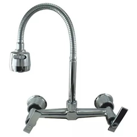 4258 C82 Torneira Misturador Gourmet Bica Móvel Tubo Flexível Cromado Arejador Chuveirinho para Pare