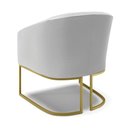 Ver mais imagens de Poltrona Sala Decorativa Kit 2 Stella Base Industrial Dourada Sintético Cinza D03 - D’Rossi