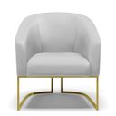 Ver imagem 5 de Poltrona Sala Decorativa Kit 2 Stella Base Industrial Dourada Sintético Cinza D03 - D’Rossi