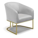 Ver imagem 6 de Poltrona Sala Decorativa Kit 2 Stella Base Industrial Dourada Sintético Cinza D03 - D’Rossi