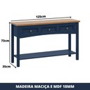 Ver imagem 2 de Mesa Aparador 3 Gavetas 1 Prateleira Veneza Azul
