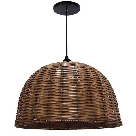 Kit Utron 2 Lustres Luminária Pendente Junco Taça 45cm Cores - Palha