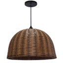 Ver imagem 1 de Kit Utron 2 Lustres Luminária Pendente Junco Taça 45cm Cores - Palha