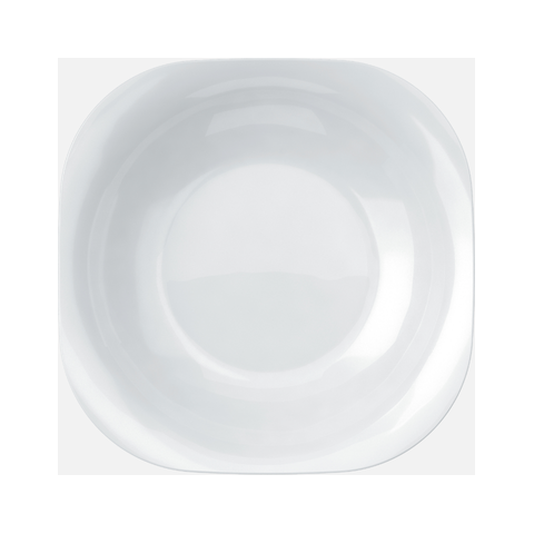 Prato Fundo Plaza Nadir 22 cm em Vidro Opaline Branco - Kit com 6 Unidades