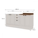 Ver imagem 4 de Balcão de Cozinha Iluminata 4 Portas 3 Gavetas 100% Mdf Branco/ébano - Genialflex