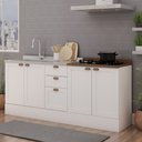 Ver imagem 1 de Armário de Cozinha Americana Completa Compacta Iluminata Genialflex Branco/ébano - Genialflex