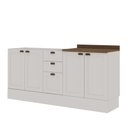 Ver imagem 3 de Armário de Cozinha Americana Completa Compacta Iluminata Genialflex Branco/ébano - Genialflex