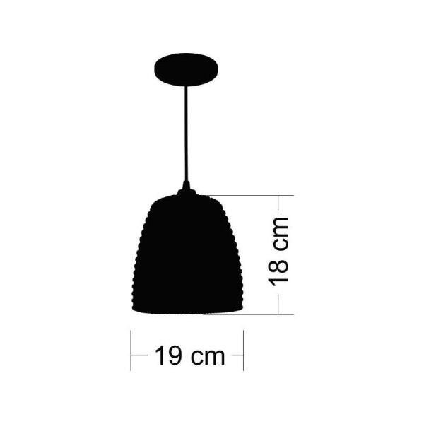 Lustre Luminária Pendente Utron Junco Taça Rústico 19cm - Palha - 2