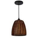 Ver imagem 1 de Lustre Luminária Pendente Utron Junco Taça Rústico 19cm - Palha