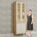 Ver imagem 7 de Armário Paneleiro 4 Portas com Vidro Torino - Cinamomo/Off White