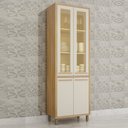 Ver imagem 1 de Armário Paneleiro 4 Portas com Vidro Torino - Cinamomo/Off White