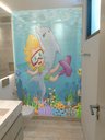 Ver imagem 1 de Adesivo para Box de Banheiro Infantil Menina e Golfinho