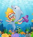 Ver imagem 2 de Adesivo para Box de Banheiro Infantil Menina e Golfinho