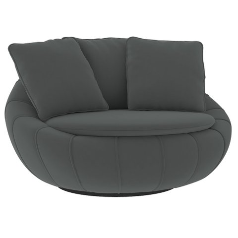 Poltrona Giratória 127cm Golden Veludo Cinza - Sallar Home