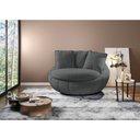 Ver imagem 2 de Poltrona Giratória 127cm Golden Veludo Cinza - Sallar Home