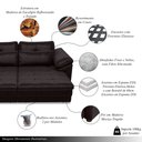 Ver imagem 3 de Sofá Retrátil Manual Sala de Estar Nolan Bipartido 414cm Conforto Premium em Couro Wine Vinho G58 -