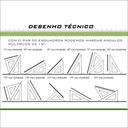 Ver imagem 5 de Esquadro Acrílico Engenharia 30/60/90 Desenho Técnico 37 cm