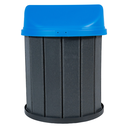 Ver imagem 2 de Lixeira Coletora Ecológica Mbs 75L Madeira Plástica Reciclada:Tampa Azul/Cinza Ébano