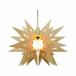 Lustre Pendente em Madeira - Stick Star - Marfim - 3