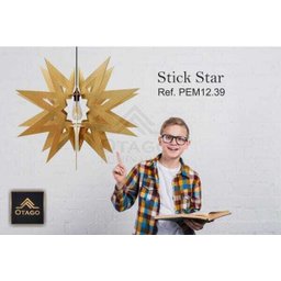 Lustre Pendente em Madeira - Stick Star - Marfim - 4