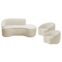Ver imagem 2 de Kit Divã Recamier Orgânico Marrocos 200cm Lado Direito e 2 Poltronas Amore Bouclé