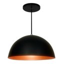 Ver imagem 1 de Lustre Luminária Pendente Utron Alumínio Meia Lua 30cm Cobre - Preto - 110v/220v (bivolt)