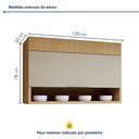 Ver imagem 3 de Armário Aéreo 1 Porta Basculante e Nicho 120cm 100% MDF Realeza Premium Bege/Carvalho/Greige