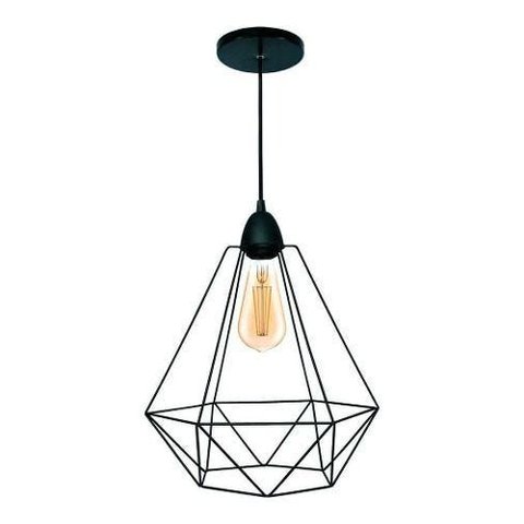 Lustre Luminária Pendente Utron Aramado Big Class Cobre ou Preto - Preto - 110v/220v (bivolt)