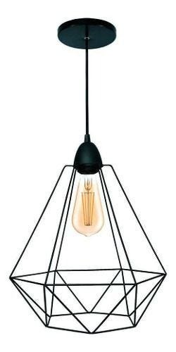 Lustre Luminária Pendente Utron Aramado Big Class Cobre Ou Preto - Preto - 110V/220V (Bivolt)