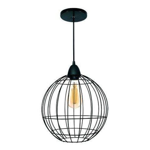 Lustre Luminária Pendente Utron Aramado Big Curve Cobre ou Preto - Preto - 110v/220v (bivolt)