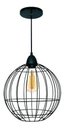 Ver imagem 1 de Lustre Luminária Pendente Utron Aramado Big Curve Cobre ou Preto - Preto - 110v/220v (bivolt)