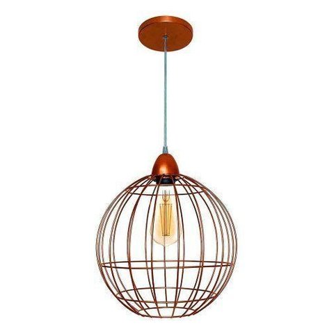Lustre Luminária Pendente Utron Aramado Big Curve Cobre ou Preto - Cobre - 110v/220v (bivolt)