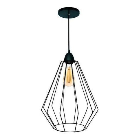 Lustre Luminária Pendente Utron Aramado Big Cake Cobre ou Preto - Preto - 110v/220v (bivolt)