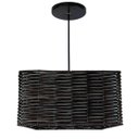 Ver imagem 1 de Lustre Luminária Pendente Utron Junco Quadrado Rústico 35cm - Tabaco