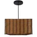 Ver imagem 1 de Lustre Luminária Pendente Utron Junco Quadrado Rústico 35cm - Palha