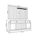 Ver imagem 4 de Conjunto Painel e Rack Bancada Toquio 180cm Mdp Portas de Correr Ripado Buriti/offwhite G11-gran Bel