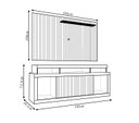 Ver imagem 4 de Conjunto Painel e Rack Bancada Toquio 180cm Mdp Portas de Correr Ripado Buriti/offwhite G11-gran Bel