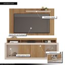 Ver imagem 3 de Conjunto Painel e Rack Bancada Toquio 180cm Mdp Portas de Correr Ripado Buriti/offwhite G11-gran Bel