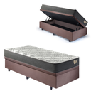 Ver imagem 1 de Cama Box Solteiro com Baú 88x188 com Colchão Adapto Ecoflex Molas Ensacadas Suede