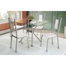 Conjunto: Mesa Sala Jantar Loire C/ Tampo de Vidro 120x80cm e 4 Cadeiras Florença Niquel - Branco - 1