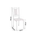 Ver imagem 3 de Conjunto: Mesa Sala Jantar Loire C/ Tampo de Vidro 120x80cm e 4 Cadeiras Florença Niquel - Branco