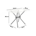 Ver imagem 2 de Conjunto: Mesa Sala Jantar Loire C/ Tampo de Vidro 120x80cm e 4 Cadeiras Florença Niquel - Branco