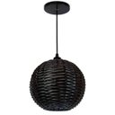 Ver imagem 1 de Lustre Luminária Pendente Utron Junco Globo Rústico 25cm - Tabaco