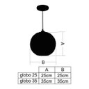 Ver imagem 2 de Lustre Luminária Pendente Utron Junco Globo Rústico 35cm - Tabaco