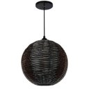 Ver imagem 1 de Lustre Luminária Pendente Utron Junco Globo Rústico 35cm - Tabaco
