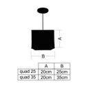 Ver imagem 2 de Lustre Luminária Pendente Utron Junco Quadrado Rústico 25cm - Tabaco