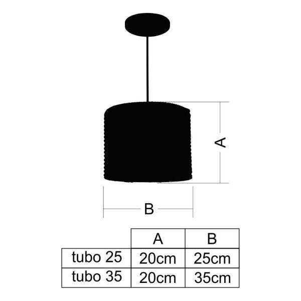 Lustre Luminária Pendente Utron Junco Tubo Rústico 25cm - Palha - 2