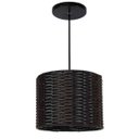 Ver imagem 1 de Lustre Luminária Pendente Utron Junco Tubo Rústico 25cm - Tabaco
