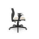 Ver imagem 2 de Cadeira Brizza Executiva Tela Preta Base Standard Back System Assento Vinil Bege